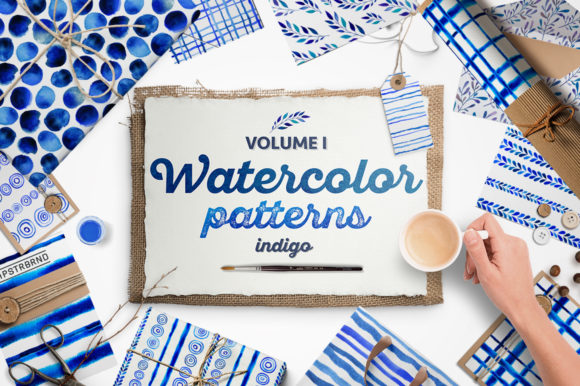 Indigo Blue Watercolour Patterns Review