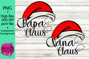 Nana and Papa - Watercolor Santa Hat Crafts