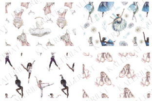 Watercolor Ballet Patterns Set for Blogs