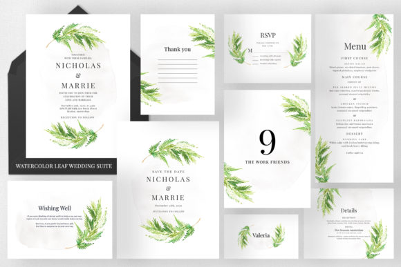 Watercolor Leaf Wedding Suite Review