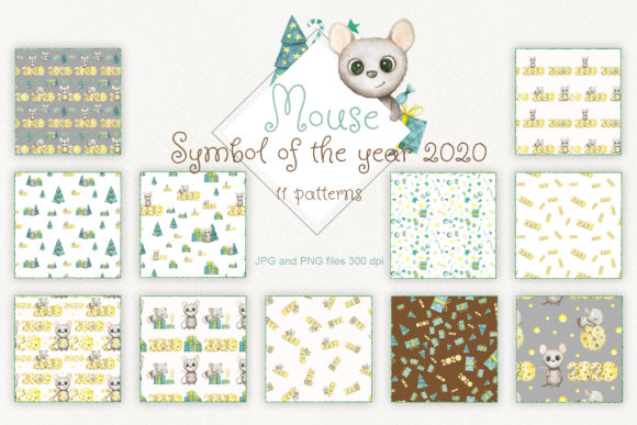 Watercolor Mouse Patterns for Local Brands