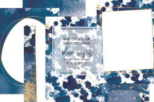 Watercolor Navy Gold 5 x7 Backgrounds Review