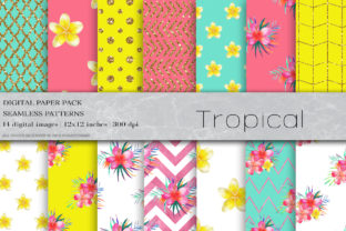 Watercolor Tropical Digital Papers & Patterns