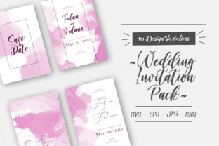 Watercolor Wedding Invitation Pack Print Templates