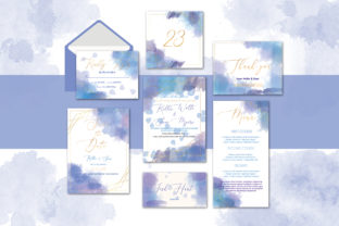 Watercolor Wedding Invitation Suite Print Templates
