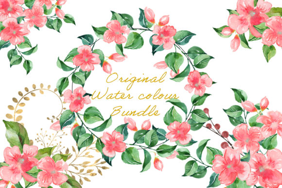 Watercolour Flower Clipart Bundle for Crafts